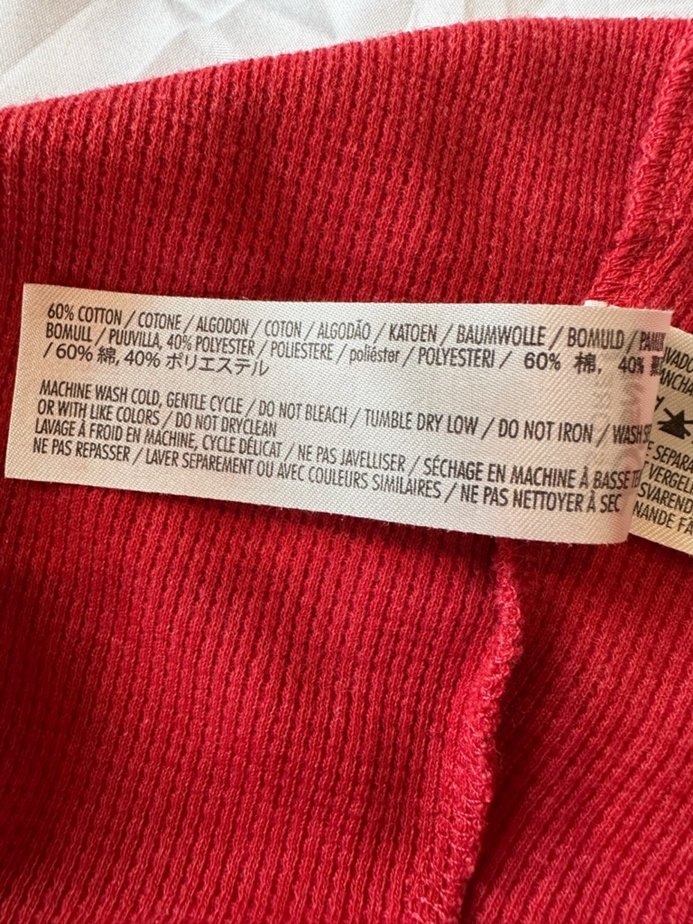 Disney Store Red Waffle Knit "LOVE" Mickey Mouse Long Sleeve Shirt XL - Picture 8 of 10